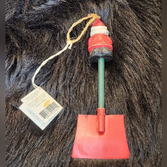 Eddie Walker Midwest of Cannon Falls Santa with Snow Shovel Ornament - Picture 2 of 10